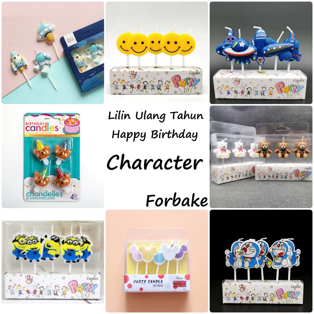 Lilin Ulang Tahun Birthday Party Candles Ultah Mickey Doraemon Minion