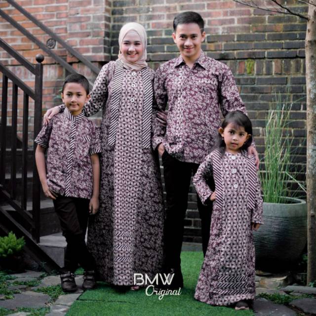 Gamis Batik Syari Kombinasi Modern Trendy/Gamis Couple Batik Kombinasi