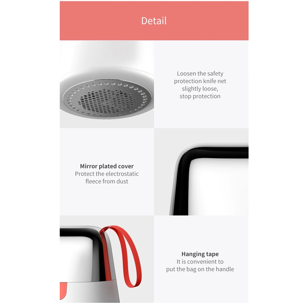 DEM-MQ600 - Rechargeable Lint Remover 2nd Generation - Pembersih Pemotong Serat Kain Pakaian