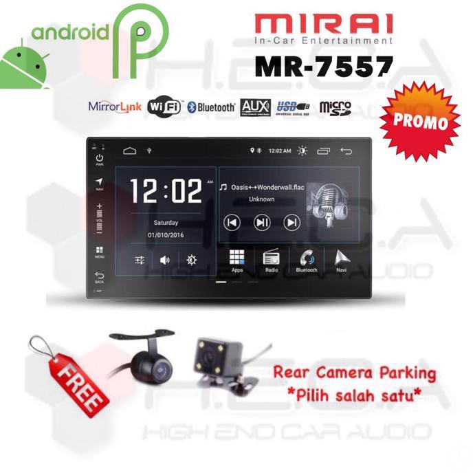 New Mirai Mr-7557 Android 7" Head Unit Double Din Tape Mr7557 + Camera