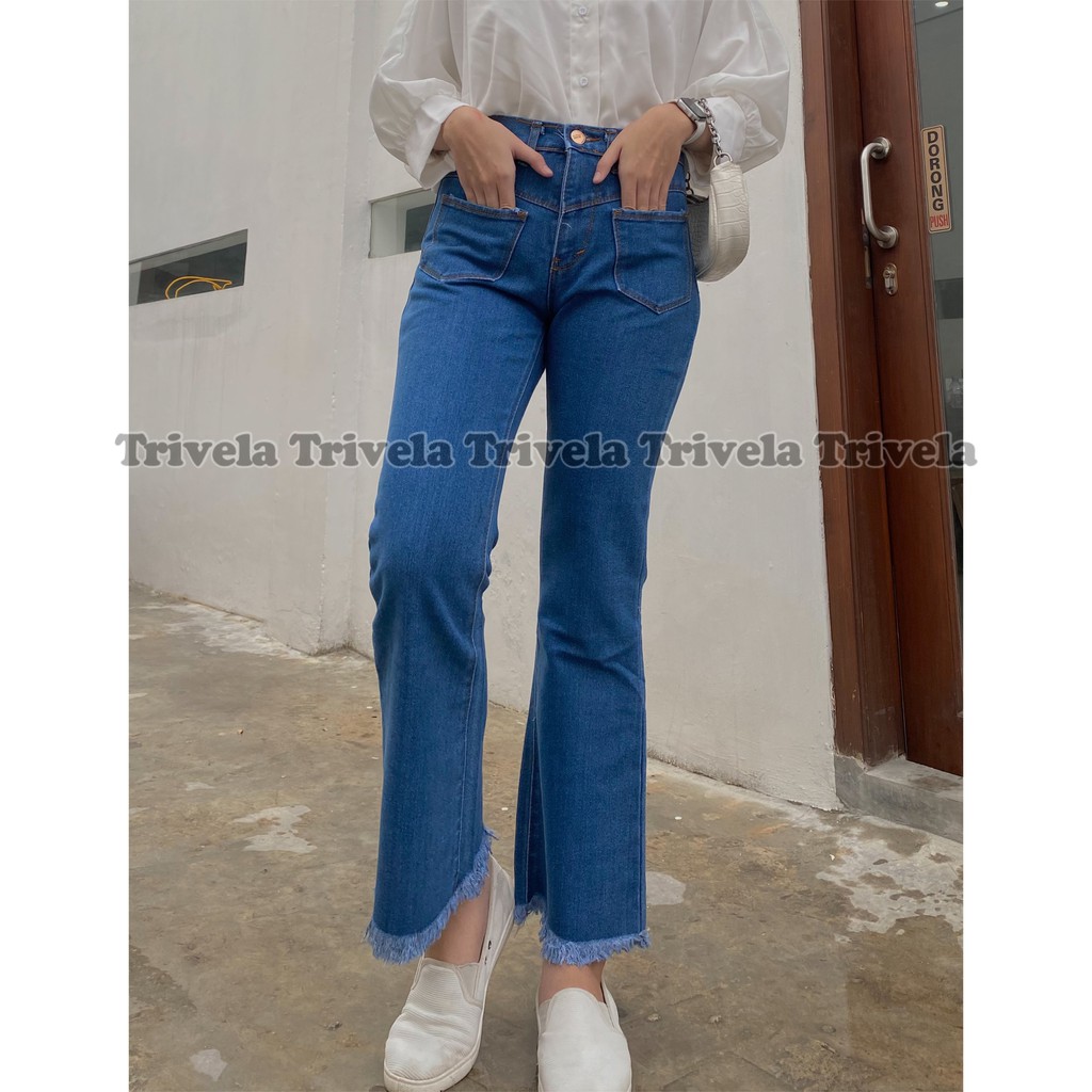 Fiona Cullotes Jeans Highwaist / Celana Kulot Jeans Fiona Highwaist