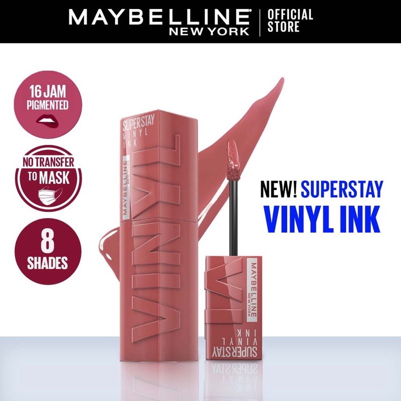 Maybelline VINYL INK lipstik langka no transfer 35 cheeky dan peachy