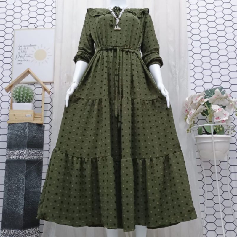 DRESS CRINGKLE URAGIRI TIMBUL/GAMIS CRINGKLE URAGIRI TERBARU