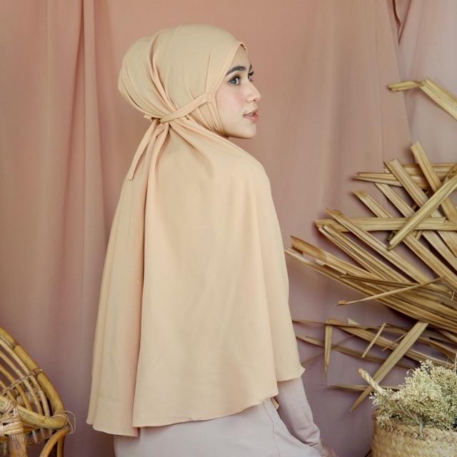 Bergo Maryam Khimar Fateema Tali Jumbo Syari Diamond Italiano Crepe-3