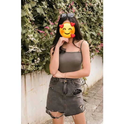 MINI SKIRT JEANS ROK DENIM GREY ROK PENDEK WANITA MINI SKIRT