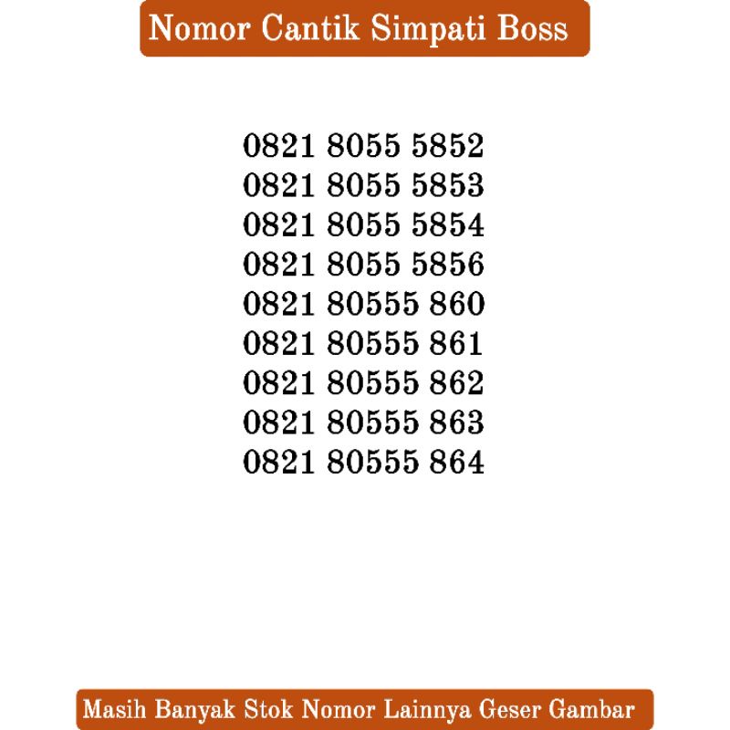 Nomor Cantik Simpati Boss