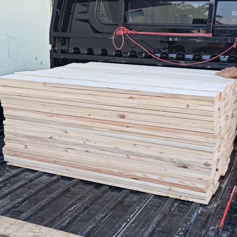 papan kayu jati belanda 100x20x2 / papan sambung / papan ambalan kayu / trap tangga kayu