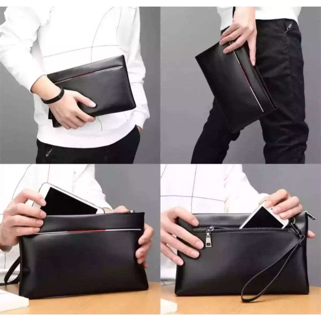 {Bisa COD) Tas Dompet Kulit Genggam Clutch Bag Romeo Handbag Hand Bag Clutch Imperio Sintetis PU Leather Dompet Genggam Panjang Man Fashion Accessories Tempat Gadget