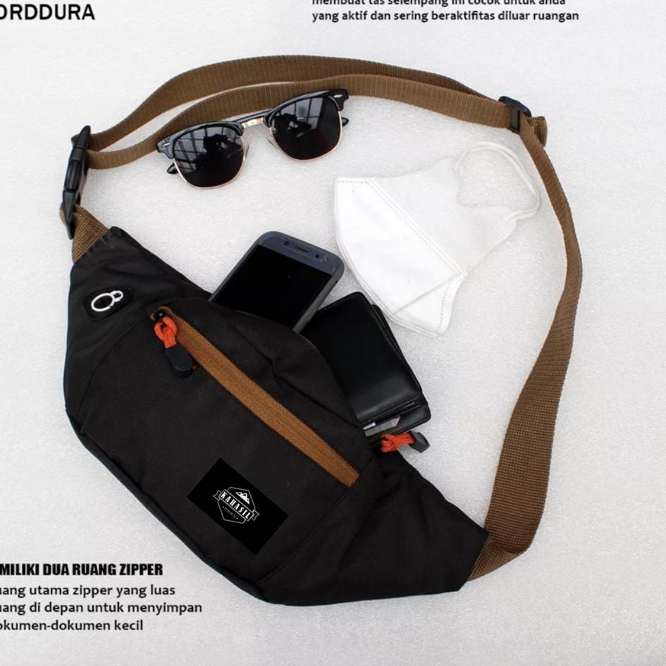 Terlaris.. WB K02 - Tas Selempang Bahu Slempang Pinggang Waistbag Pria Wanita Cowok Cewek Original B