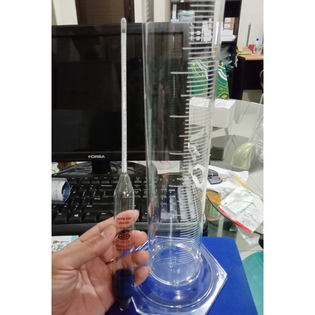 Jual Set Gelas Ukur Duran 1 Liter Plus Hydrometer Astm Solar 0800 0850 Test Density Bbm 0635