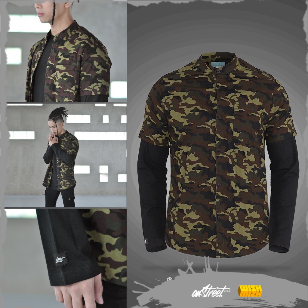 kemeja double layer onstreet camo original 933 - kemeja camo - kemeja casual