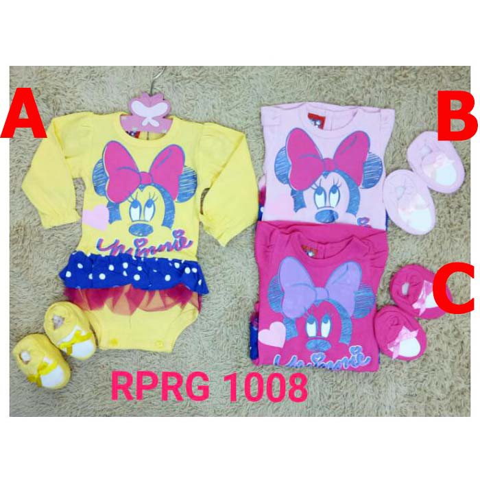 Baju Bayi Perempuan Jumper + Sepatu Kain - Minnie Long