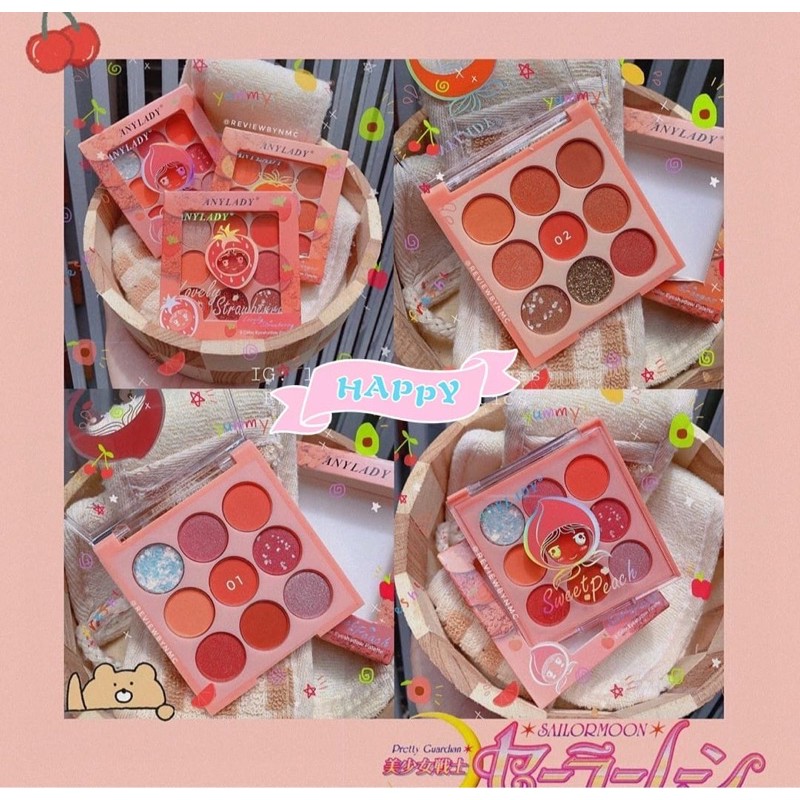 [ ECER ] ANYLADY SWEET PEACH LOVE &amp; GIRL  EYESHADOW