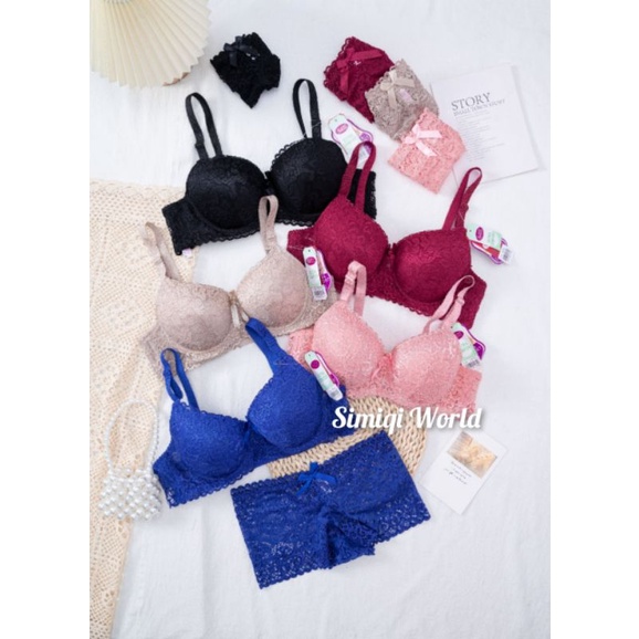 SET BRA CELANA DALAM SIMIQI 8828 BUSA TEBAL  | BH DAN CD BEHA SETELAN KAWAT HIGH QUALITY| SIZE 38.40