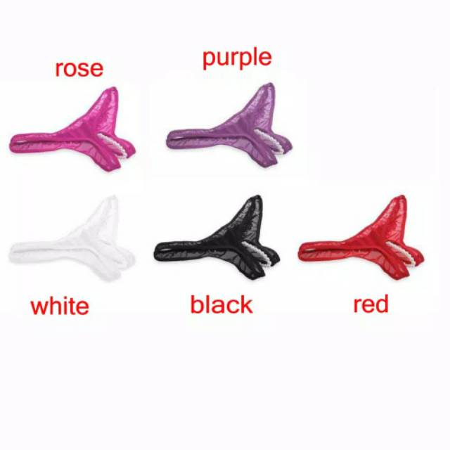 Cuci Gudang G String Thong Celana Dalam Sexy Wanita G String Pearl Mutiara Open Crotch Mutiara #1