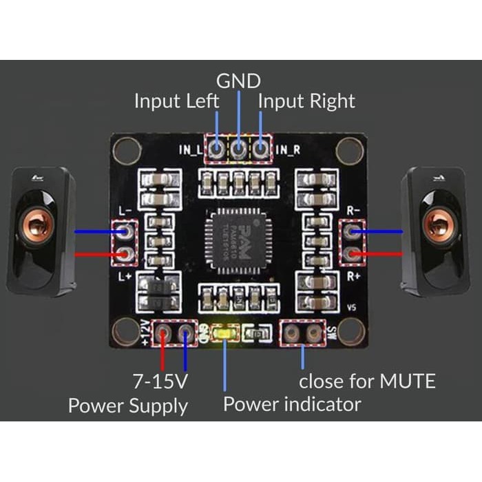 PAM8610 2x15W digital Stereo Hi-Fi Audio amplifier 2 Channel Class D