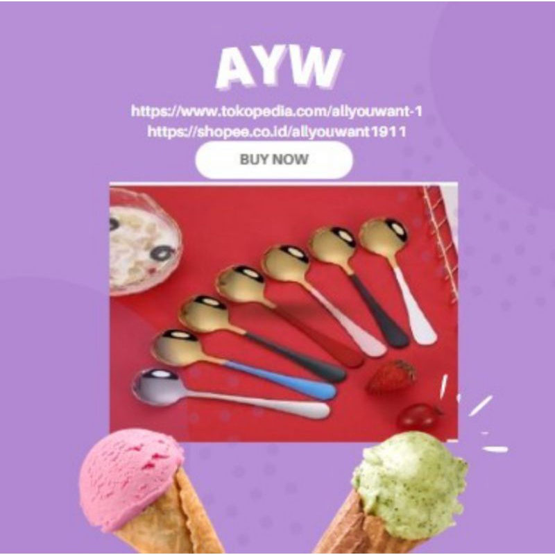 Sendok Teh/Kopi Stainless Warna Gold