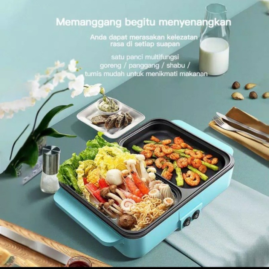 Kompor Grill Frying Pan Steambot Panggang Rebus BBQ Shabu Mini Hotpot