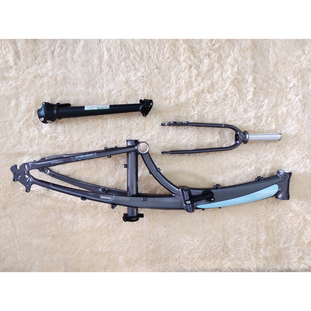 Frame Set Fnhon Plus HP Tornado Abu Biru Discbrake Db Disc Brake 20 22 inch Grey Blue Handlepost