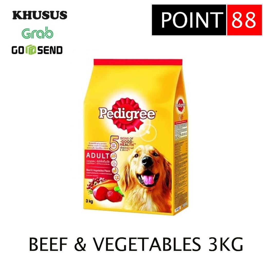 Pedigree Beef &amp; Veg 3kg (Grab/Gosend)