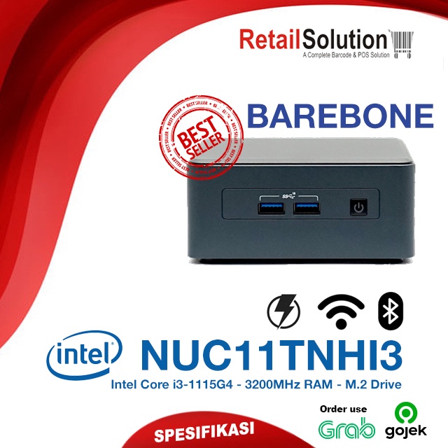 Intel NUC NUC11TNHi3 - Intel Core i3-1115G4 Mini PC Kit - Barebone