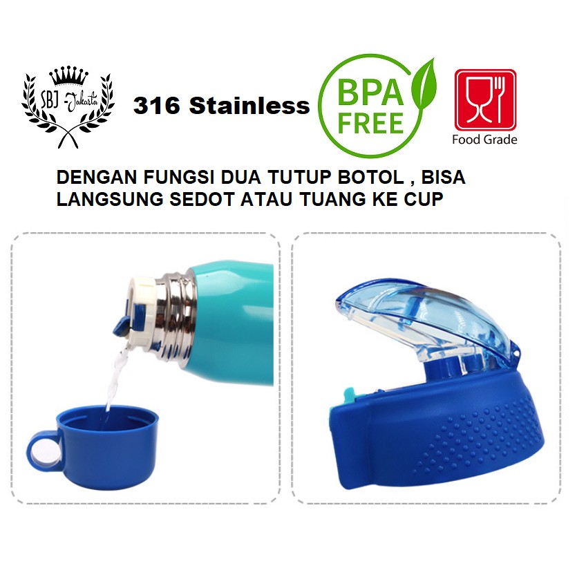 Botol minum Termos 316 Stainless Steel Diller DUAL CAP dengan TAS