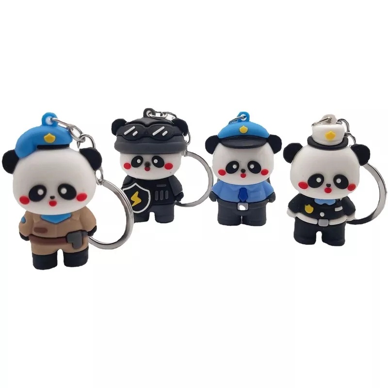 GANTUNGAN KUNCI PANDA COP // Ganci Karakter Polisi Panda Korea | Gantungan tas | Bag Charm | Souvenir Murah | Keychain | COD