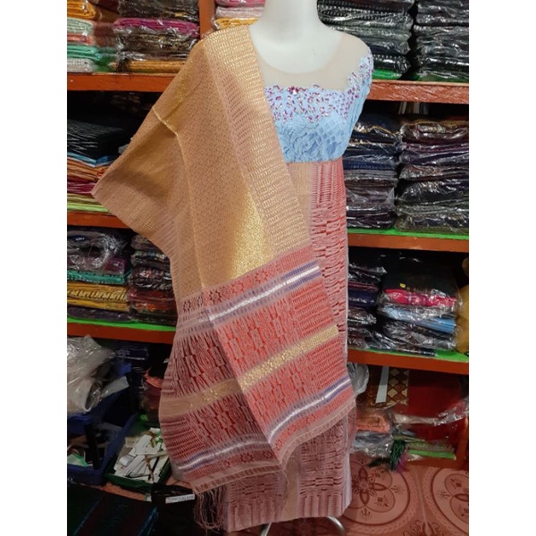 ORIGINAL BERKILAU SONGKET TUMTUMAN FULL RAGI HIDUP BENANG KOREA PENGANTIN TENUN TANGAN TARUTUNG WARN