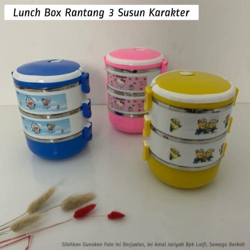 Rantang 3 Susun Karakter / Lunch Box Rantang 3 Susun