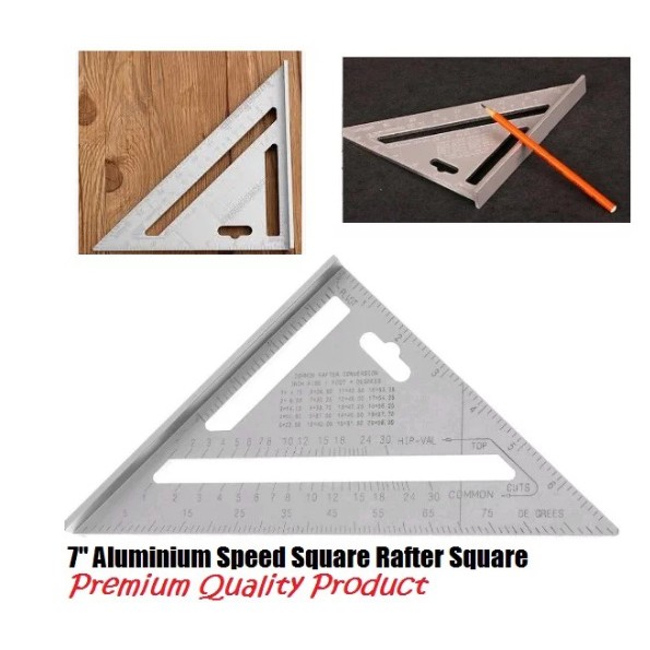 

SPEED SQUARE Penggaris Siku Segitiga Siku Tukang Alumunium Speed Square Premiun Quality 7 inch