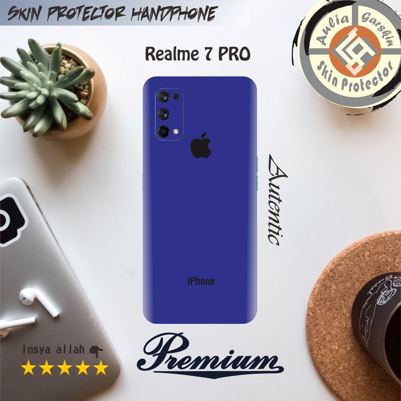 Garskin HP Realme 7 PRO Motif blue  - Free Custom