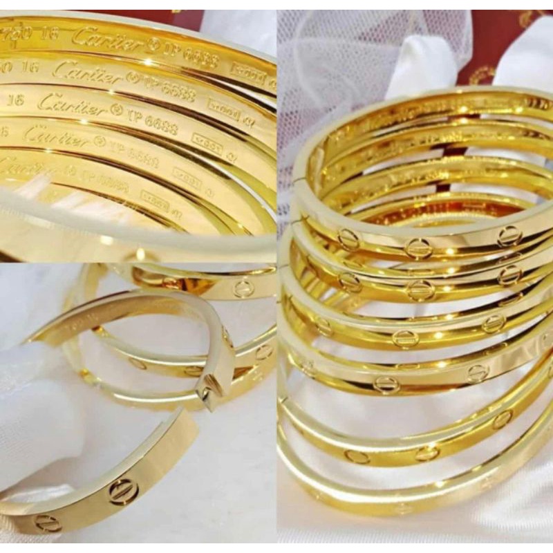 Gelang cartier embos permata / polos