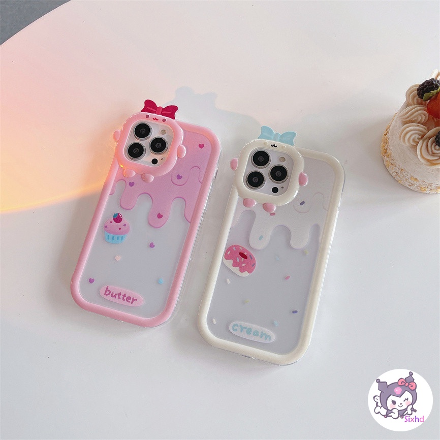 Compatible For iPhone 14 13 12 11 Pro Max SE 2020 X Xr Xs Max 8 7 Plus Cute Cake Phone Case Anti-drop TPU Soft Protective Cover