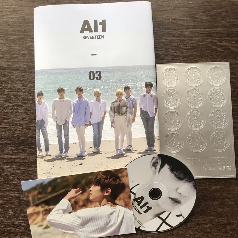 seventeen al1 album (no photocard, wonwoo postcard, scoups cd)