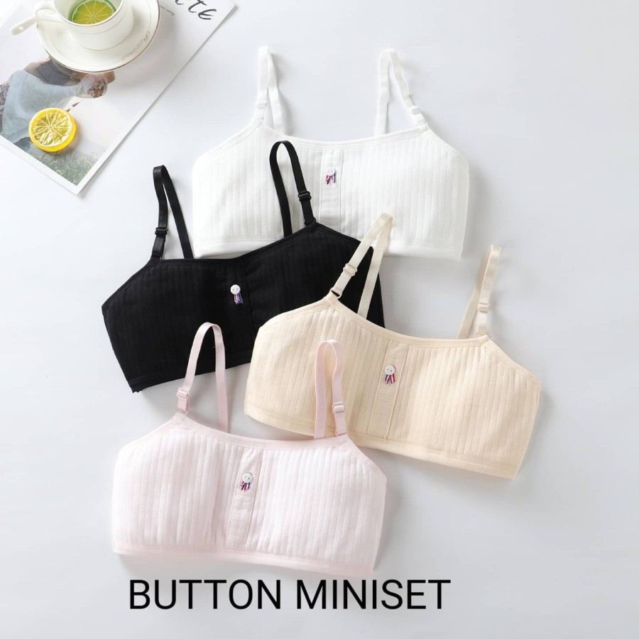 BAJUKIDDIE BUTTON MINISET ANAK REMAJA SD SMP SPORT BRA KOREA IMPOR BAHAN KATUN PREMIUM