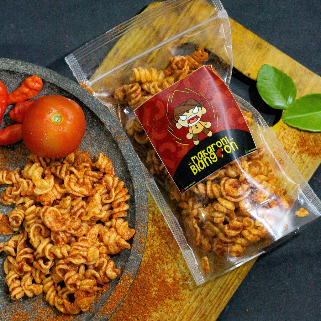 

Makaroni Spiral Pedas Gurih Cak blangcon kemasan 100 gram