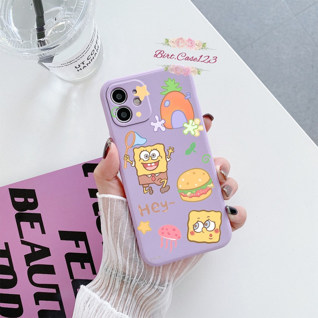 CASE CASING SOFTCASE SILIKON MACARON PELINDUNG KAMERA SPONGEBOB OPPO VIVO SAMSUNG XIAOMI REALME IPHONE ALL TYPE BC6023