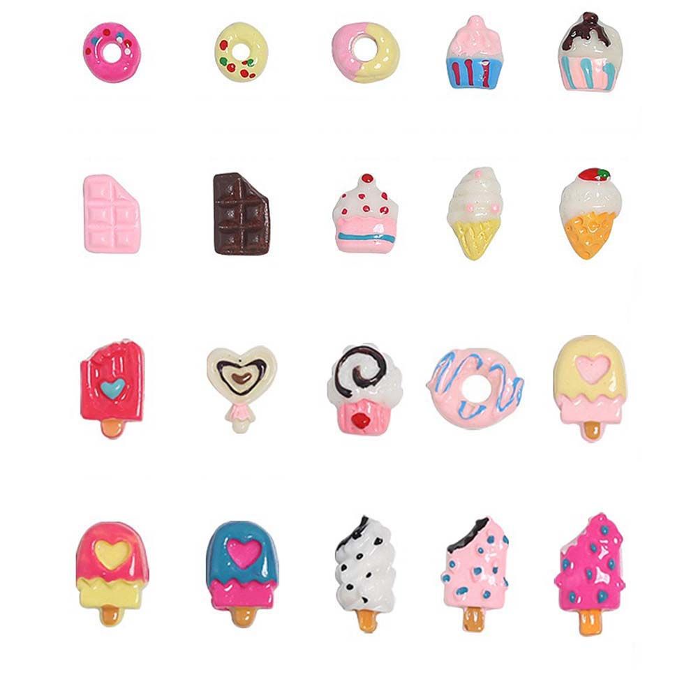 Mxbeauty Ornamen Bentuk Es Krim / Kue / Donat / Cokelat 3d Gaya Jepang Untuk Dekorasi Nail Art