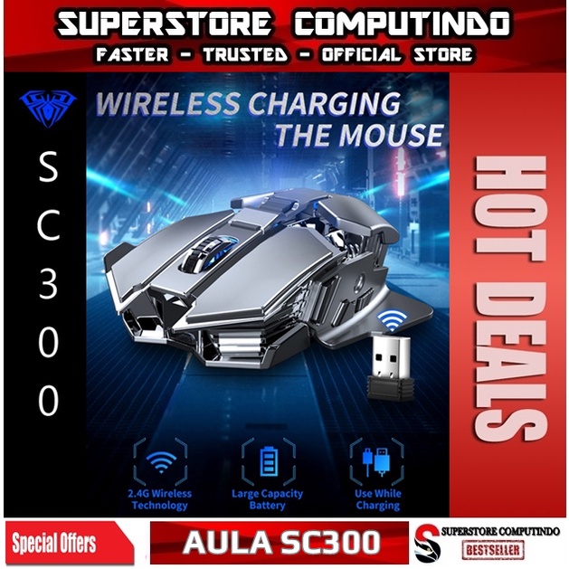 Mouse Gaming AULA SC-300 Wireless Lithium battery 2.4GHz-AULA SC300