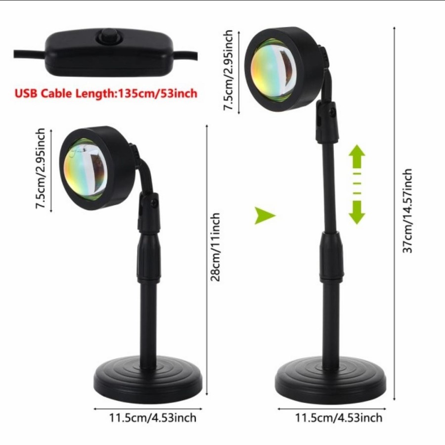 Lampu SUNSET Lampu Proyektor Led Matahari Rainbow