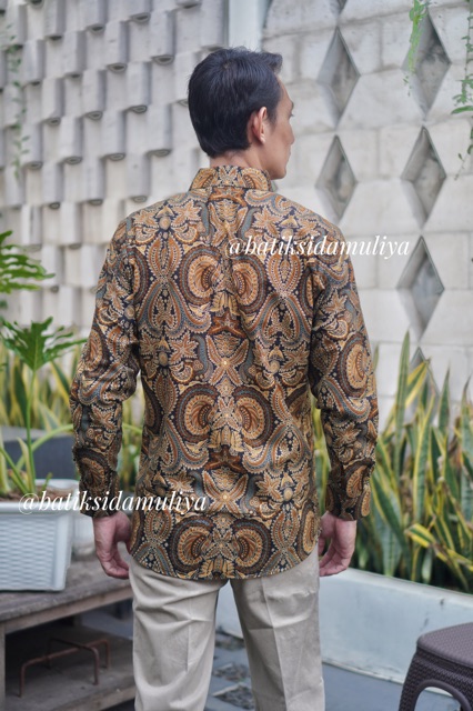 Sidamuliya Batik Kemeja Pria Slimfit Premium Atreyani Lengan Panjang