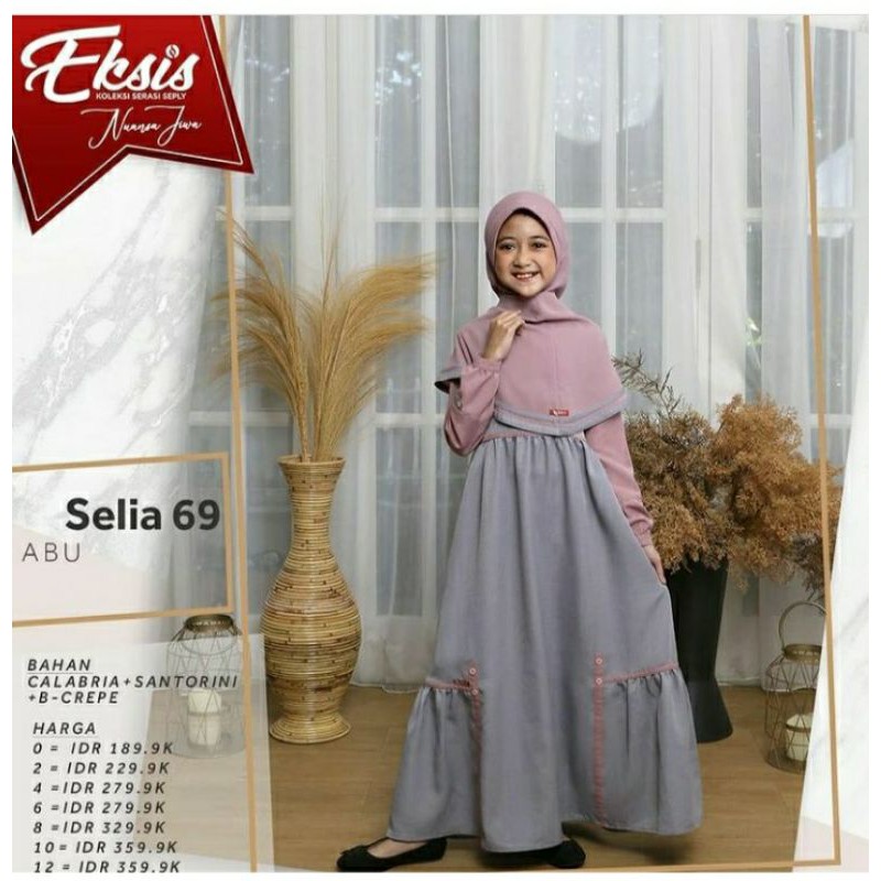 Seply Eksis 128 Abu - Baju Muslim Sarimbit Lebaran - Baju Muslim Gamis Keluarga 2021