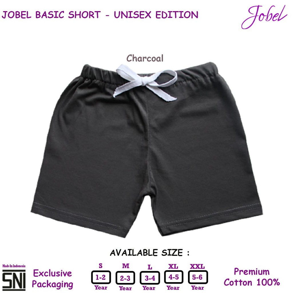 PREMIUM Jobel Celana Pendek Anak 1-6 Tahun Basic Short Unisex Boy Laki by Kazel CBKS