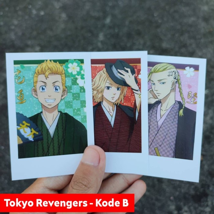 terbaru termurah Polaroid Anime Tokyo Revengers - Mikey Draken Chifuyu Smiley - Mikey B