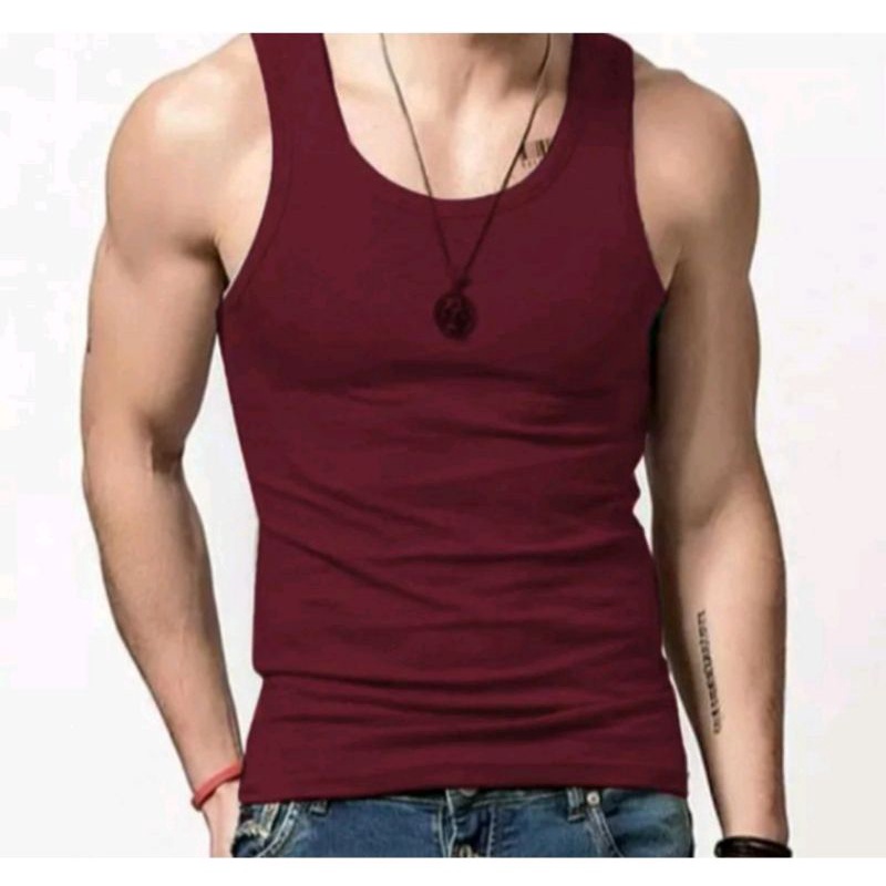 singlet pria warna marun ll maroon ll kaos dalam pria warna