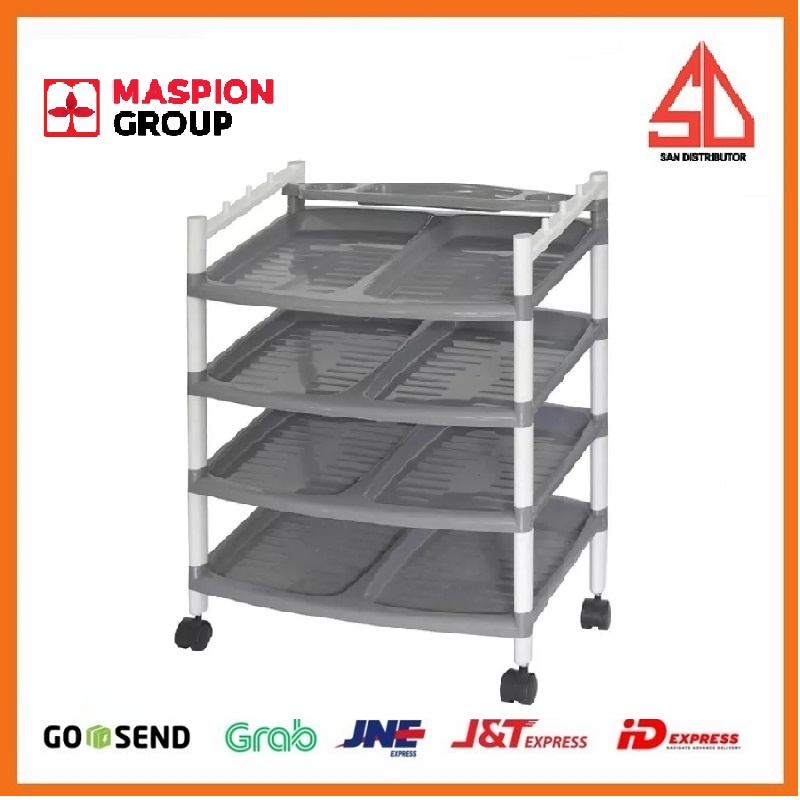 MASPION Ziga Shose Rack S.4 B RR002 - Grey | rak sepatu maspion