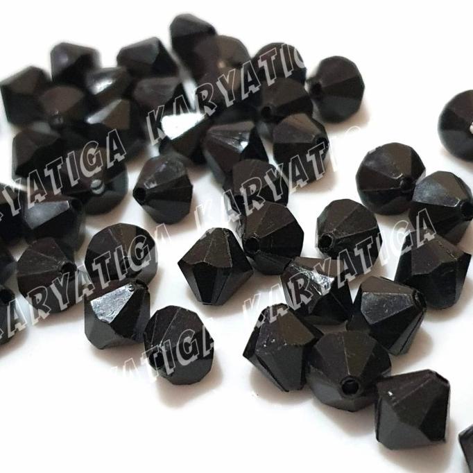 yang dicari@@@@] Mote Kristal Diamond 8 mm Bahan Plastik - Hitam (+/- 50 butir)