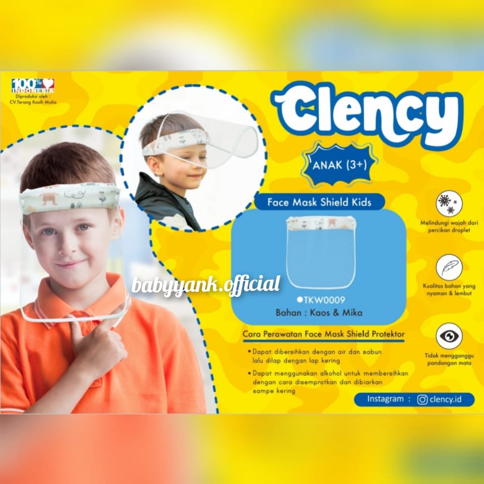 ♥BabyYank♥ FACESHIELD ANAK 3TH-5TH FACE SHIELD KIDS - Clency face shield Anak 3tahun TKW0006 TKW0009