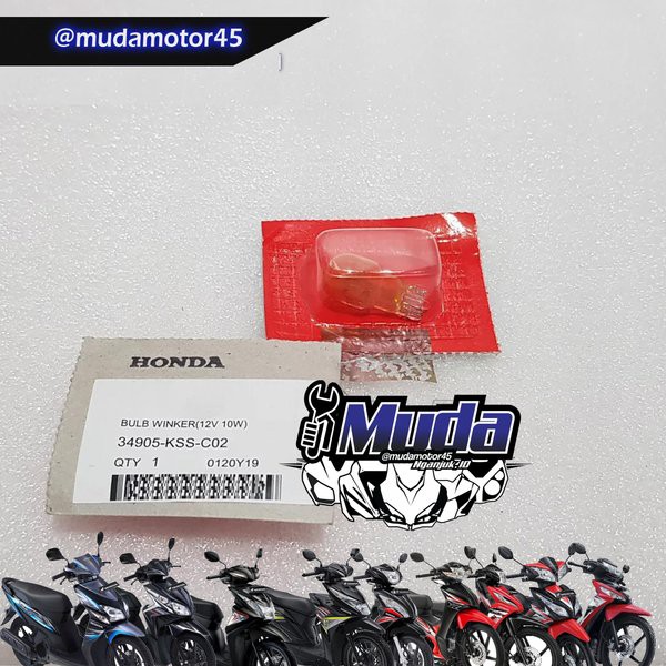 BULB WINKER 12V 10W BOHLAM KACA LAMPU SEIN 34905-KSS-C02 DOP RETING VARIO BEAT SCOOPY 110 125 150