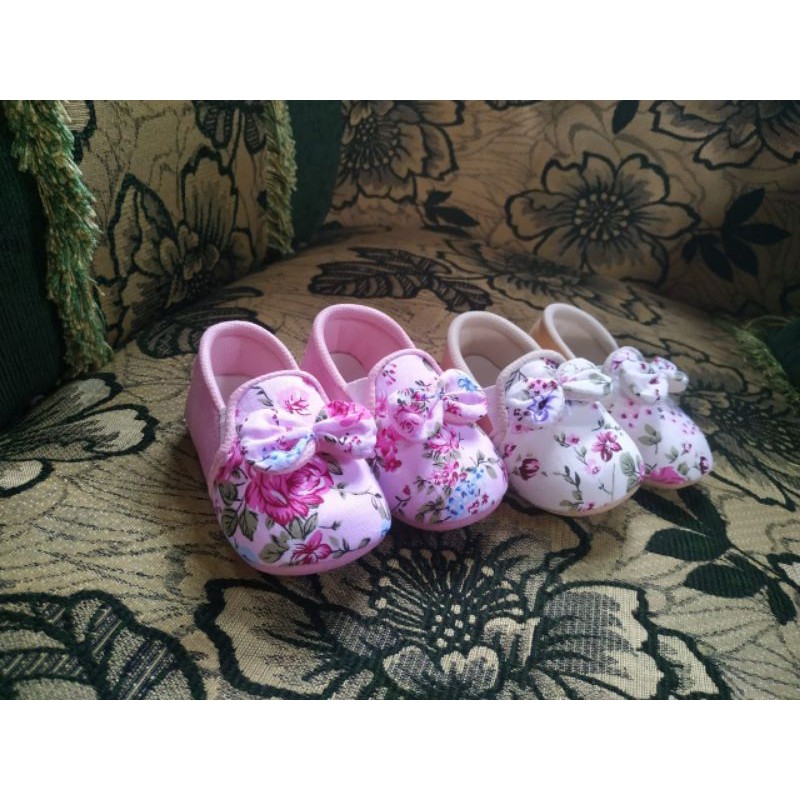 SEPATU BAYI PEREMPUAN TODDLER BABY SHOES SOFT SOLE FLOWER